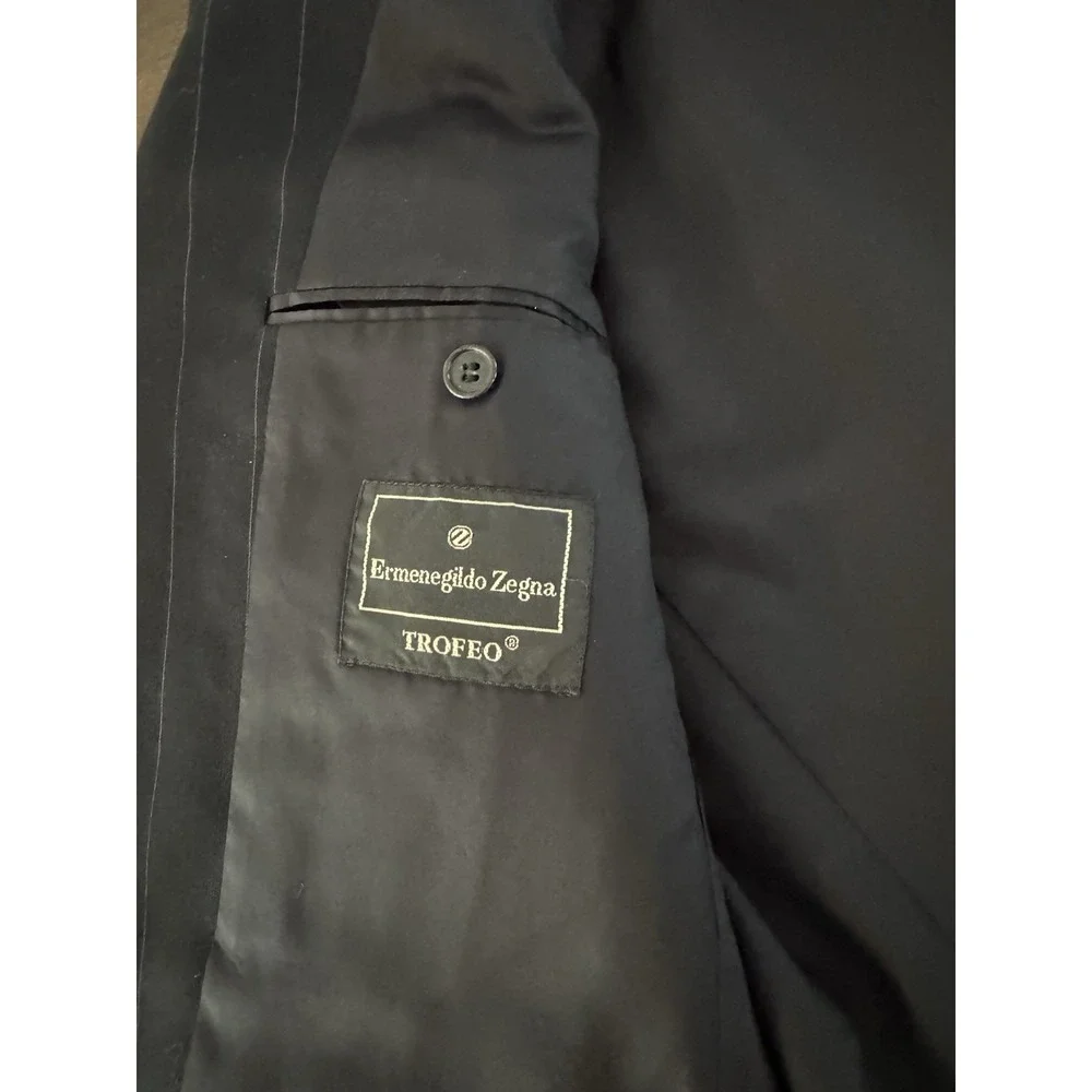 Ermenegildo Zegna Mens Trofeo Wool Blazer 48R (Fits 42R) Navy Pinstripe Boyds